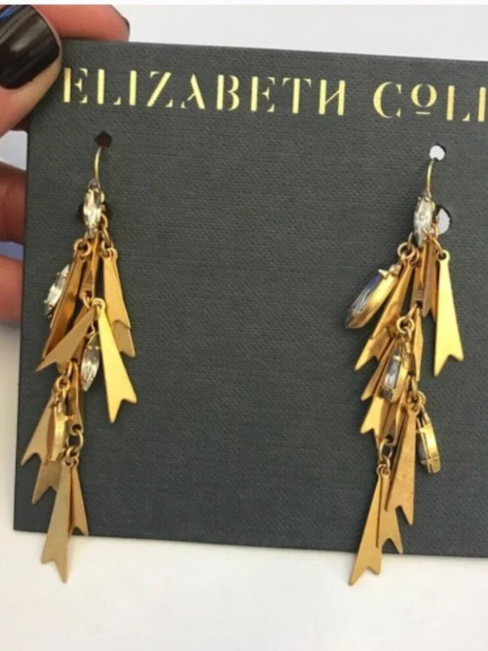 NWT - Elizabeth Cole Gold Statement Earrings